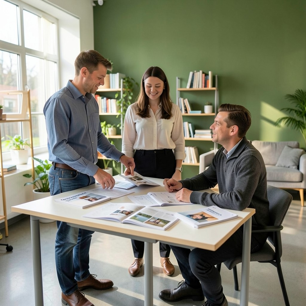 Team von Cortex Maple bei der Besprechung von Kampagnenberichten